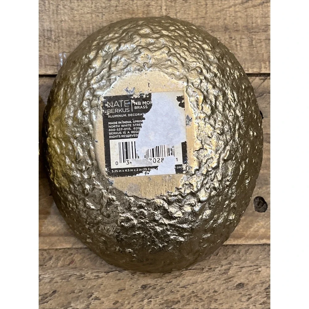 2 NATE BERKUS ALUMINIUM PEBBLE MORAY BOWLS Gold Trinket Catchall Textured